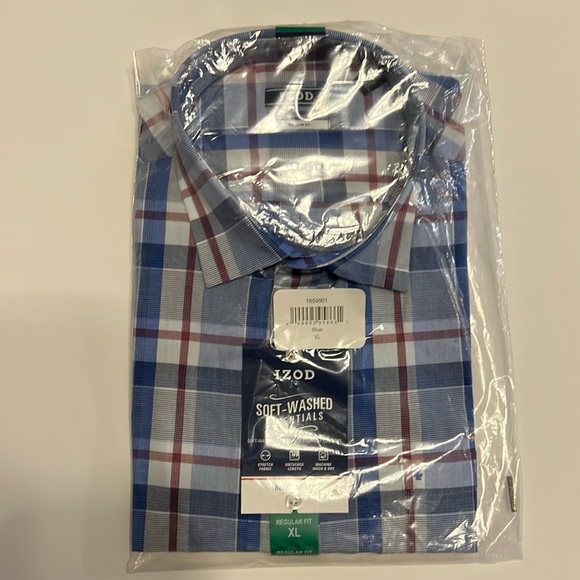 Izod regular fit button down, soft wash, essentials, long sleeve shirt - Picture 1 of 3